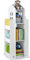 petour 3-Tier Rotary Bookshelf Childrens Bookcases 360° Rotating Storage Display Rack Floor Standing Swivel Bookcase for Bedroom Living Room Study Office White