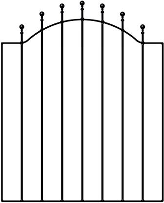 Manor Ball Top Low Bow Metal Garden Gates Galvanised Wrought Iron Style Pedestrian Swing Gate (955mm Gap x 1041mm High WESC)