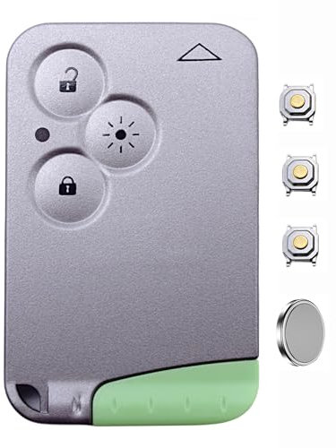ANGOFIZ Coque Clé Carte 3 Boutons Phare Compatible avec Renault Laguna 2 Espace 4 Vel Satis + 3 Boutons Switch + Pile