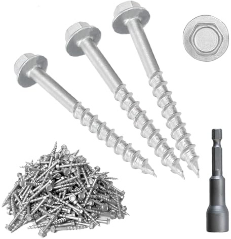 (300 Pack) #9 x 1-1/2 Strong-Drive SD Connector Screws, Heavy Duty Joist Hanger Screws, 1/4 Hex Head Wood Screws with 0.370 Dia Deck Screws, Replace SD9112R500 10D Nails