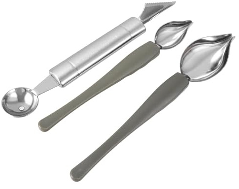 NULYLU 3 Stück Edelstahl Saucenlöffel zum Backen Verzieren und Anrichten Gebogenes Design Rostfrei für Desserts Buffets und Gastronomie