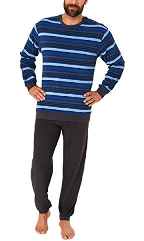 Normann Herren Frottee Pyjama lang mit Bündchen - auch in Übergrössen erhältlich - 101 93 732