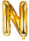 PartyDeco Folienballon Buchstabe N Gold-Geburtstag Hochzeit Jahrestag Folienballon Buchstabe N- Gold Größe ca. 35 cm Geburtstag Hochzeit Verlobung Silvesterparty Folienballon Hel Deko Geburtstag