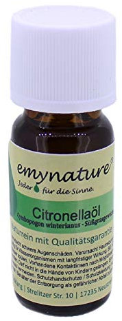 emynature® Ätherisches Öl Citronella 100% naturrein, Inhalt 10 ml Zitronelle rein ätherisch