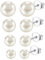 Finrezio 4 Paare Perlenohrringe Silber 925 Damen Ohrstecker Set Weiße Perlenohrstecker für Damen Mädchen Süßwasser-Zuchtperlen Ohrringe 4-7MM