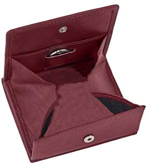 Wiener-Schachtel mit großer Kleingeldschütteund RFID Schutz LEAS, in Echt-Leder, Cherry/rot - LEAS Special Edition