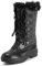 Polar Donna Trapuntato Tall Neve Impermeabile Inverno Pelliccia Ecologica Durevole Suola Di Gomma All'Aperto Pioggia Stivales - Nero Pelle Mono - UK4/EU37 - YC0629