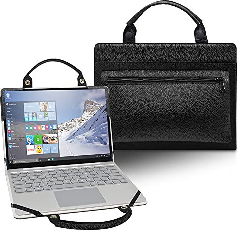 LiuShan 2 in 1 PU Leder hülle + Laptoptasche Case für 14 Lenovo Yoga 9i 14/ThinkBook 14s G2 ITL & Dell Inspiron 14 7490/Latitude 7410 7420/Latitude 7410 7420 2-in-1[Nicht fit Latitude 7400],Schwarz