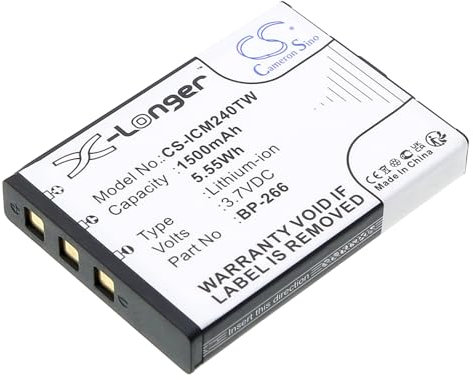TECHTEK Batteria 1500mAh compatibile con [Icom] IC-M23, IC-M24, per [Polmar] NAVY-015F sostituisce BP-266, PB-19 FBA