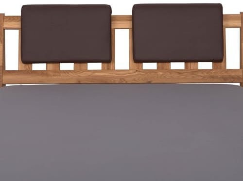 Staboos 2er Set Leder Polsterkissen, Steckkissen für Bettkopfteil zum einhängen, Rückenlehne für Bett mit Kopfteil, SK01 (dunkel braun)