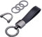 Wisdompro Schlüsselanhänger Auto, Schlüsselanhänger Leder mit 1 D-Ring, 1 Schraubendreher, 3 Schlüsselring, Keychain für Männer/Frauen sind Geschenke für Familie, Freunde (Schwarz)