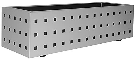 OFITURIA® Jardinera para Exterior Grande Rectangular con Ruedas Macetero para Plantas Artificiales Apto para Parques y Jardines