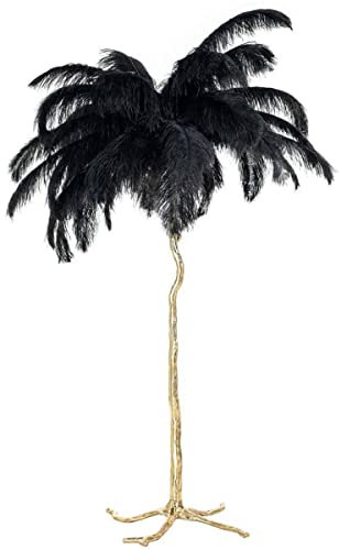 Casa Padrino Luxus Stehleuchte Palme Schwarz/Gold 110 x 110 x H. 175 cm - Moderne Stehlampe im Palmen Design - Luxus Leuchten - Luxus Qualität
