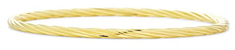 Bling Jewelry Bracelet Simple Basique Fin Empilable Unique Pour Femmes Adolescentes Bracelets Ronds Lisses Plaqués Or Jaune 2,5MM