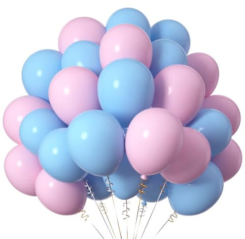 Luftballons Rosa und Blau,12 Zoll Macaron Helium Latex Ballons,Baby Gender Reveal Ballons für Baby Party Geburtstag Party Dekoration,50 Stück