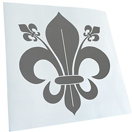 Kiwistar - Autoaufkleber - Grau - 11x10cm französische Lilie - Heckscheibe Auto Aufkleber wetterfest für Kfz LKW Mofa Truck - Sticker außen selbstklebend Tuning Zubehör für Fenster Fahrzeug Scheibe