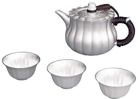Tetera Sterling Frosted Tea Set Pure Hand Foot 999 Tea Zen Hogar Tetera Juego de té Completo