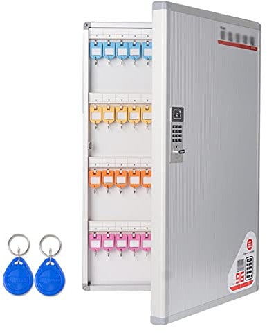 96-bit Schlüsselbox Wandschlüsselschrank Elektronisches Zahlenschloss Schlüsselbox Mit 2 Elektronischen Sensorschlössern Für Büro Wohnung Werkstatt