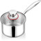 TeamFar 1qt Stieltopf mit Deckel, Edelstahl, dreilagig, kleiner Kochtopf, Sauce, Milchtopf mit ergonomischem Griff, für Induktion/Gas/Elektro/Keramik, gesund & robust, spülmaschinenfest