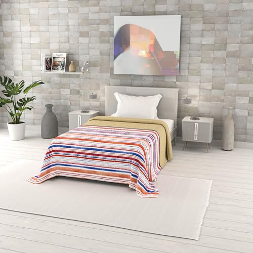 Italian Bed Linen Sommer steppdecke Fantasy aus Mikrofaser, Kleine Doppelte 220x270cm, Strisce