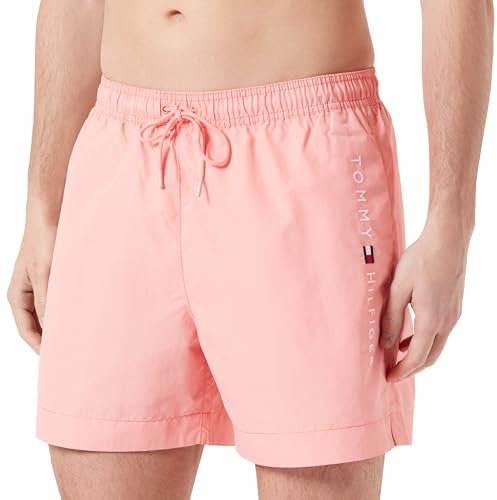 Tommy Hilfiger Pantaloncino da Bagno Uomo Medium Drawstring Lunghezza Media, Rosa (Summer Peach), M