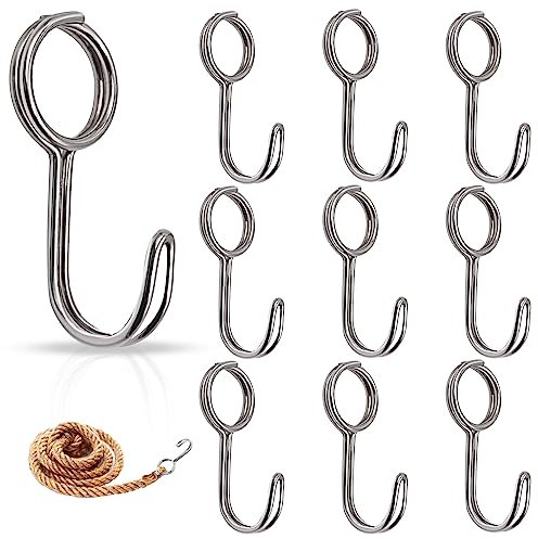 GZhaimai 12 Pezzi Ganci a Spirale in Acciaio Inox, Ganci Per Tenditori Per Camion, Moto, Biciclette, Teli, Rimorchi e Vasi Fioriti - Diametro Interno 25mm