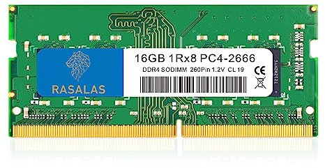 RASALAS 16 GB DDR4 2666 MHz DDR4-2666 PC4-21300 PC4-2666V SODIMM sin ECC sin búfer 1.2V CL19 1Rx8 260 Pines actualización de RAM para portátil
