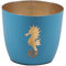 Seaside No.64 - Maritime Windlichter Baltic aus Metall mit ausgestanzten Motiven - Verschiedene Farbkombinationen für Teelichter & Stumpenkerzen in Haus und Garten (Seepferdchen - blau, Gold)
