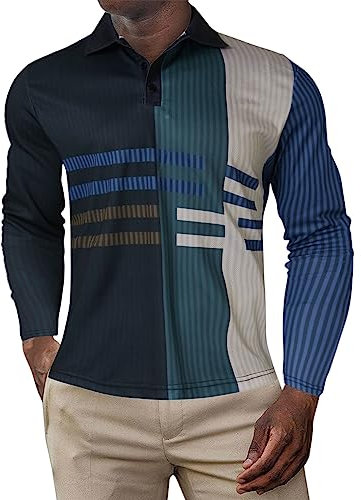 LAOSU Polo Homme Grande Taille Imprimé T-Shirts,Polo Homme Vert,Costume avec Polo,Polo Italien,Chemise Blanche Bouton Caché,Chemise Lin,Polo Bleu Roi