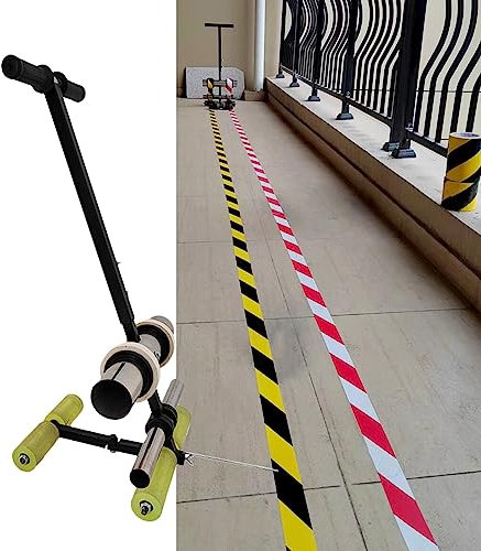 Ghoyvls Manueller Bodenklebebandapplikator, handgeführter Klebebandabroller für Maler-/Fahrbahnmarkierungen/Sport-/Lagerbereiche usw., Einzelrollen-Klebebandmaschine, maximale Breite:14cm,A