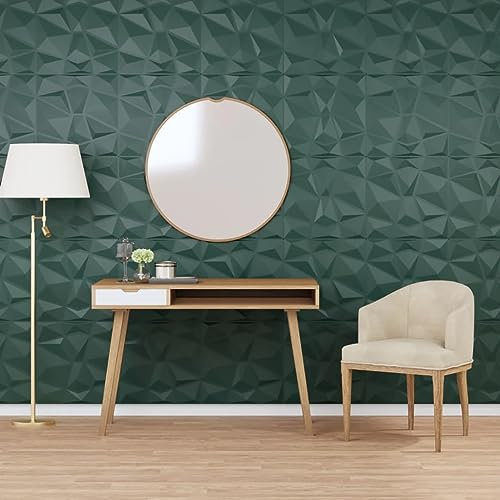 vidaXL Wandpaneele 24 Stk., Wandverkleidungen für Schlafzimmer Wohnzimmer Flur, Paneele für Wanddekoration, Wandplatte Wandfliese, Grün EPS Diamant