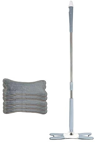 Fonowx Microfiber Mop Washable X Type Flat Floor Mop for Office Indoor Bathroom