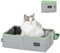 Petsfit Lettiera per gatti da viaggio, pieghevole e portatile, toilette per gatti, facile da pulire, Grigio