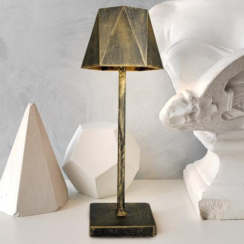 KERNOWO Tischlampe Kabellos, Touch Dimmbar tischleuchte akku RGB 5 Modi & stufenloses Dimmen IP55 wasserdichte Led Tischlampe ohne kabel für Schlafzimmer/Esszimmer/Kaffee/Haus und Garten(Retro-Farbe)
