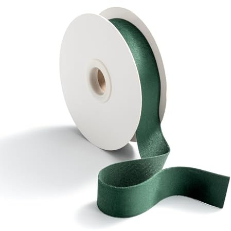 CHUQING Geschenkband Samt Grün Dekoband Samtband Schleifenband Seidenband,9 m x 25 mm,dunkelgrün