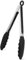 WISYOK Grillzange 23cm, Küchenzange Hitzebeständige, Zange Küche, Kochzange mit Edelstahl und Silikonspitze, Silikonzangen, Fleischzange zum Kochen, Grillen (Schwarz)