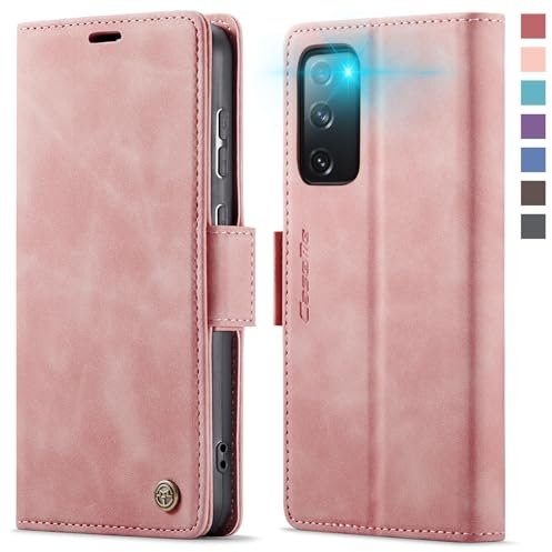 XYGLOW Handyhülle für Samsung Galaxy S20 FE Hülle Klappbar Premium PU Lederhülle Klapphülle【RFID Schutz】 Kartenfach Standfunktion Schutzhülle für Samsung S20 FE 4G/5G Flip Case Wallet Tasche, Rosa