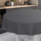 Wachstuch-Tischdecke Tischdecke abwaschbar Wachstuch Garten-Tischdecke Outdoor Indoor Rund 100cm mit Saum Anthrazit