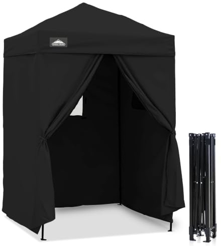 EAGLE PEAK Flex Ultra Compact Pop-Up-Umkleidekabine, tragbar, 1,5 x 1,5 m, für Pool, modische Fotoshootings oder Camping (Schwarze Farbe)