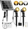 Linke Solar Spotlights Outdoor Garden, 2700K/4000K/6500K Adjustable 2 in 1 Landscape Spotlights, IP66 Waterproof Dusk to Dawn Solar Uplighters for Pathway Yard Tree Patio & Lawn