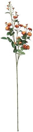 belupai 3pcs Artificial Rose Flowers Branches, 28.7in Long Stem Real Looking Silk Roses Stems Multi Heads Orange Mini Roses Flowers Bushes for DIY Wedding Bouquet Table Centerpiece Home Decor