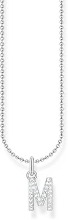 THOMAS SABO Halskette Buchstabe M 925 Sterling Silber mit Zirkonia KE2252-051-14