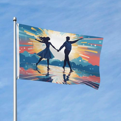 Flagge, 90 x 152 cm, doppelseitige Outdoor-Flagge, Tanzen auf Wasserflaggen, Banner für Hof, Outdoor-Dekoration