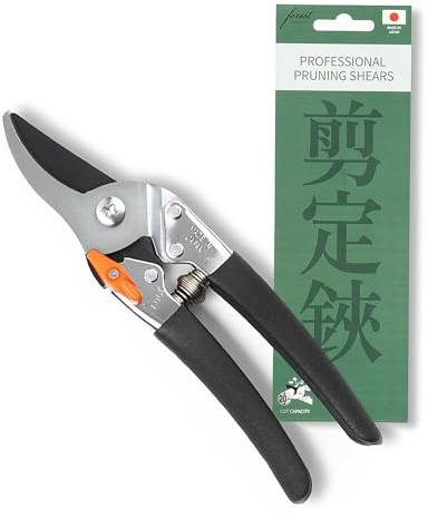 Saboten Japanese Bypass Pruning Shears 7.9 in, Fluorine-Coated Blade Wipes Clean, Rust & Sap Resistant, Ergonomic Non-Slip Grip, Duracon Safety Lock, 20mm Cut Capacity, Made in Japan Garden Clippers