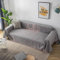Bishilin Überzug Sofa 1 Sitzer, Couchbezug Eckcouch 130x180CM Grau mit Spruche Sofabezug Universal Katzenschutz