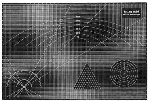 COOZEE Schneidematte A1, 60x90 cm 5-lagige Selbstheilend Schneidematte, Bastelunterlage Schnittfest, Bastelmatte, Schreibtischunterlage und Schneidematte zum Nähen, Schwarz