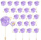 QUARKZMAN 24Pcs Épinglette Boutonnière en Fleur de Rose Violet Clair Broches de Boutonnières de Poche pour Cérémonie de Mariage Anniversaire Bal de Promo Dîner Formel Décoration de Costume