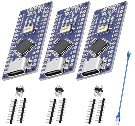 Nano V3 USB-C Board with Cable, AYWHP 3 PCS Nano Board MEGA328P, CH340G Chip 5V 16M, Microcontroller Compatible with Arduino Nano V3 (USB C Port)