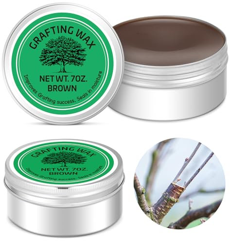 RattanView 2 Pcs 7 oz Grafting Wax Tin Weather Resistant for Roses Fruit Tree Bonsai Shrubs Wound Sealer Flexible Graft Sealer for Effective Repair