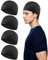 Gjinxi 4 Stück Wellenkappen für Männer, Wave Caps Seidige Durags Elastisches Band Wellenkappen für 360 540 720 Wave Elastic Band Silky Durag Kappen für Schlafen Dusche Badezubehör (Schwarz)